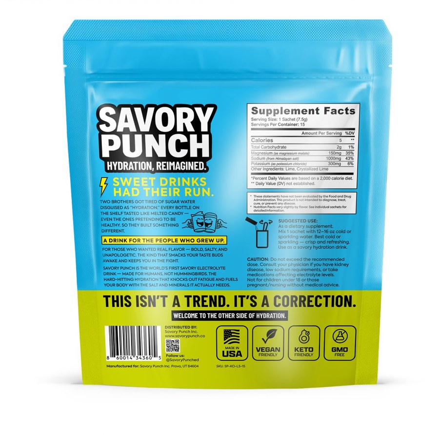 Savory Punch Knockout supplement facts panel